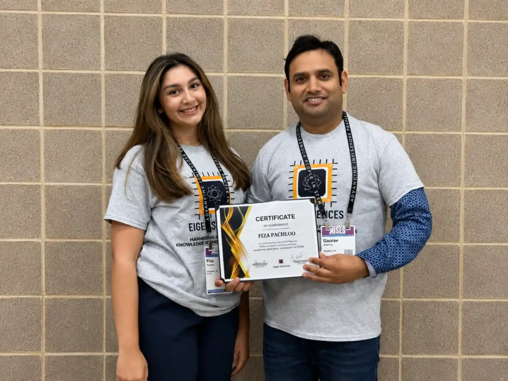 Eigen Sciences Fiza Pachloo Aises Regional Stem Conference Certificate Achievement