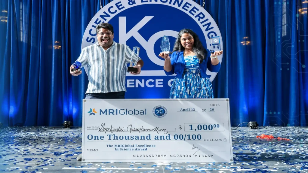 Eigen Sciences Student Mriglobal Excellence Science Award 1000 Check